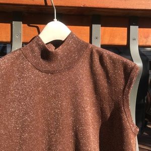Coldwater Creek Gold Sparkly Turtle Neck Size XL